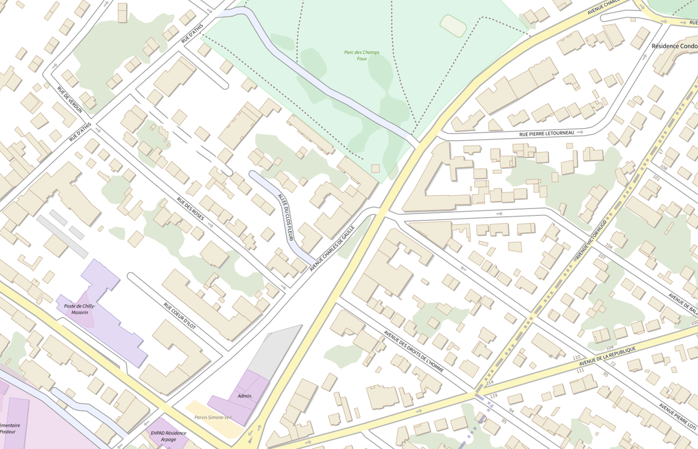 Plan IGN de situation de CMPP de Chilly Mazarin