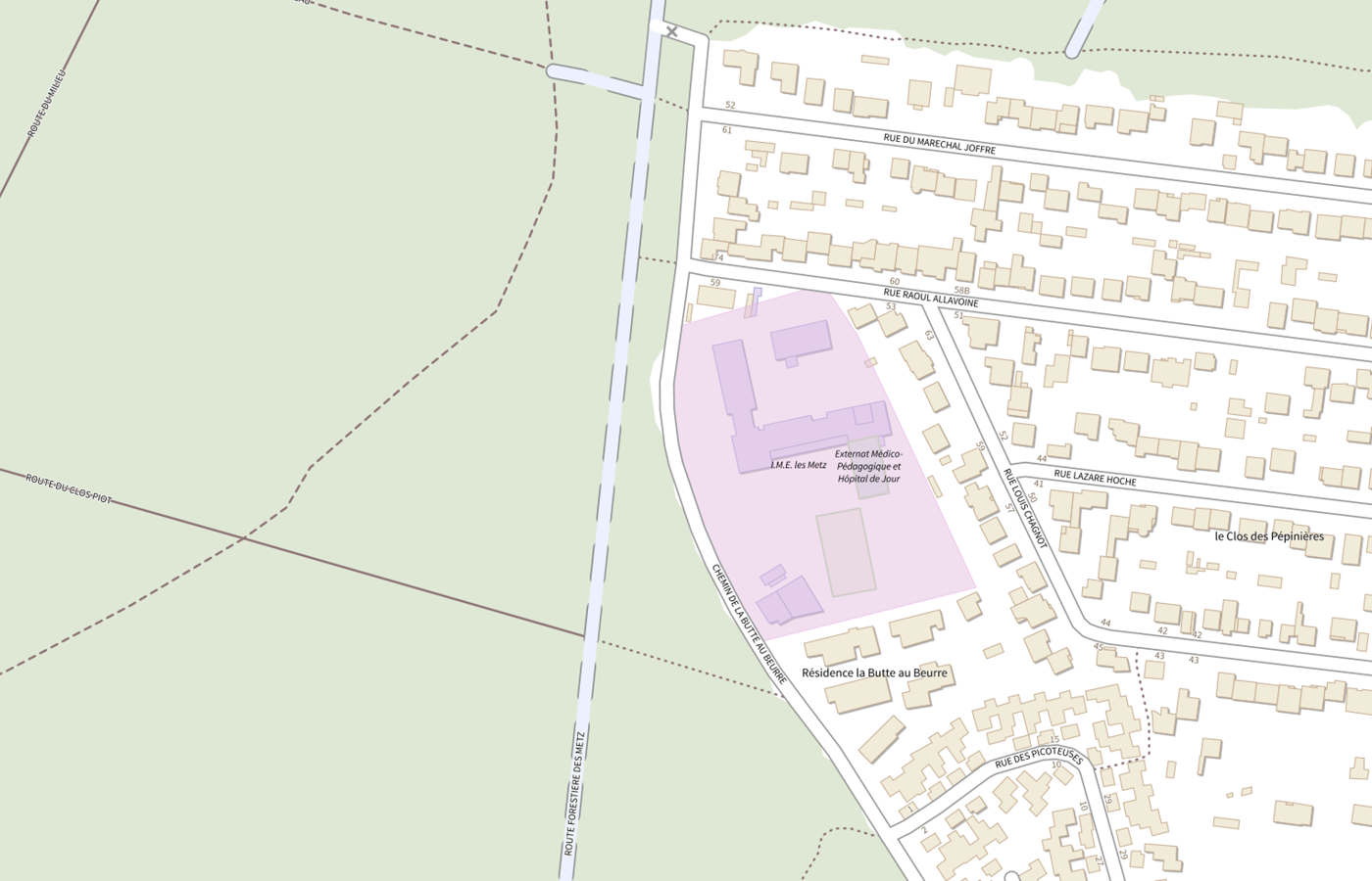 Plan IGN de situation de Hdj les Metz