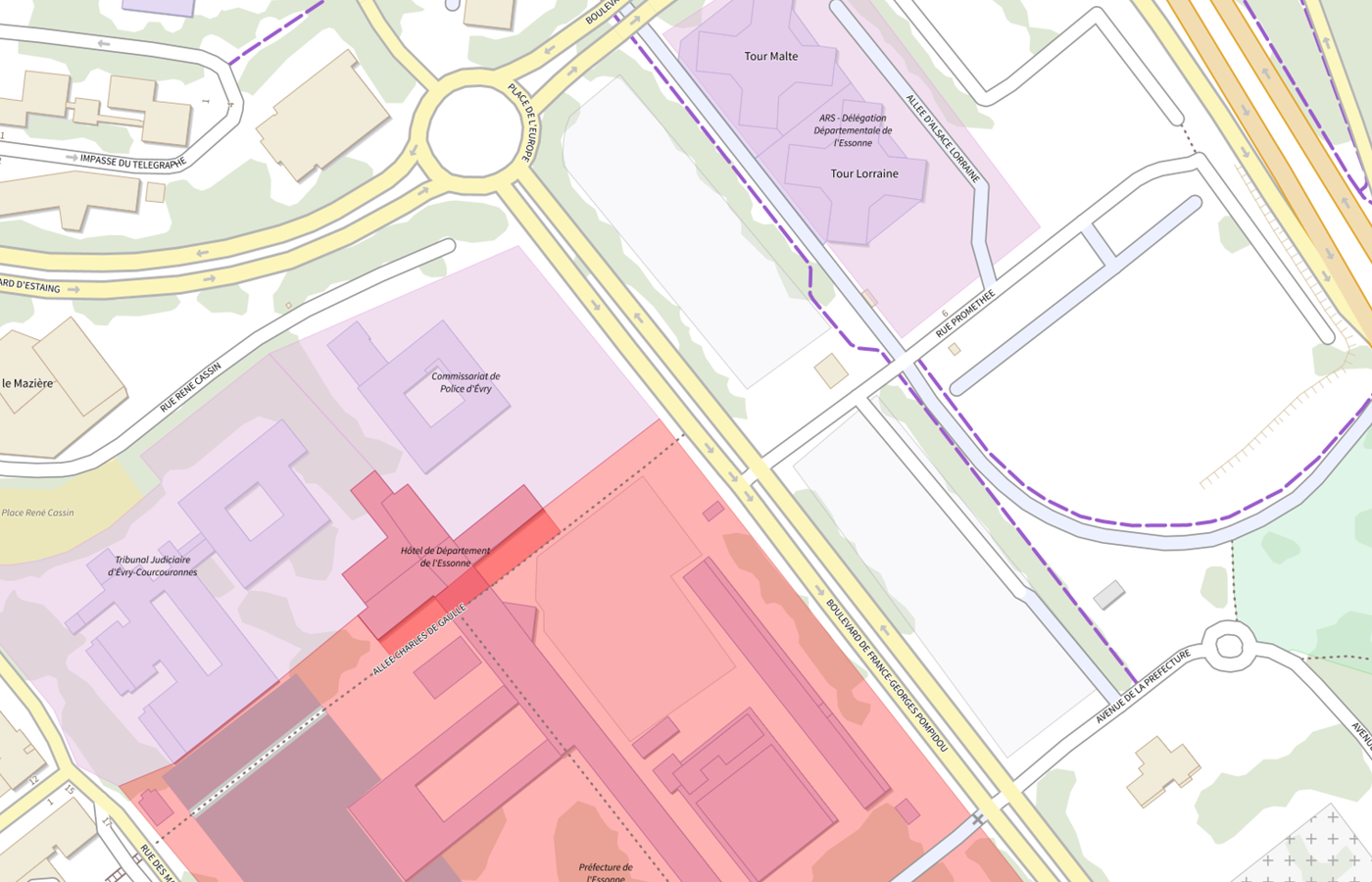 Plan IGN de situation de Bureau de l'éducation routière (BER) - Essonne