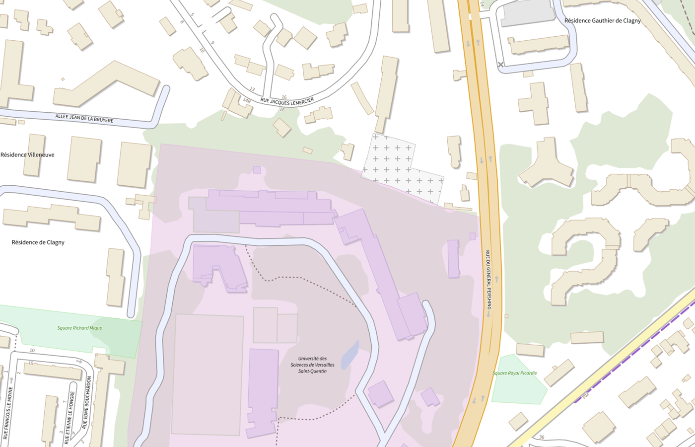 Plan IGN de situation de Bureau d'information et d'orientation (BIO) - Université Versailles Saint-Quentin-en-Yvelines (UVSQ) - Campus de Versailles