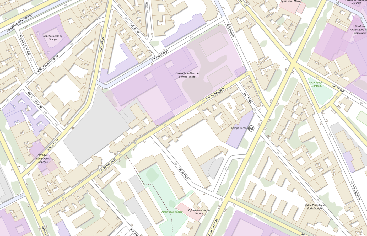 Plan IGN de situation de Centre Post Cure Watteau