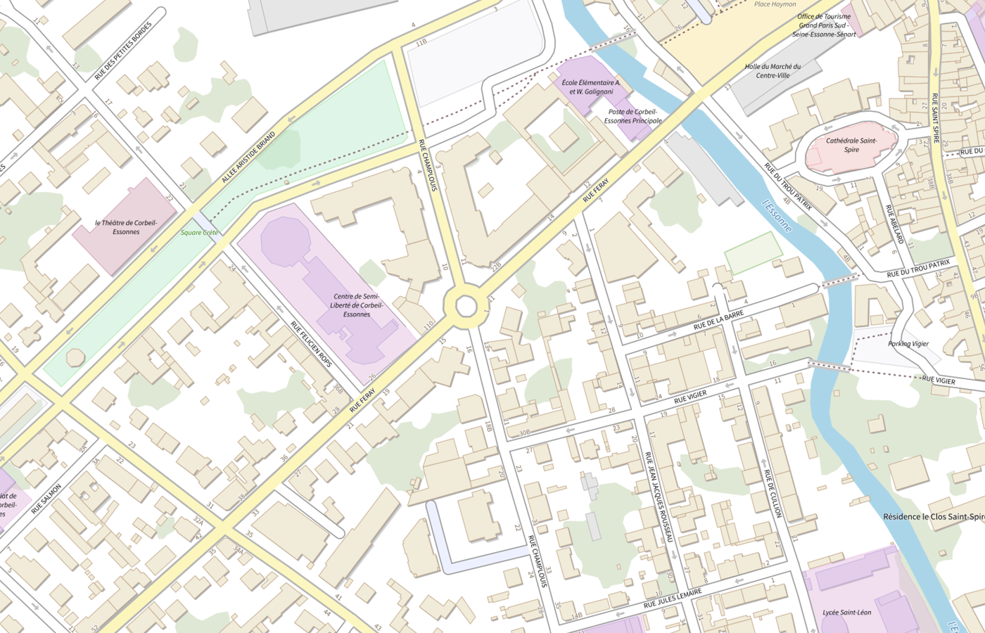 Plan IGN de situation de Sse 91 Aemo Corbeil