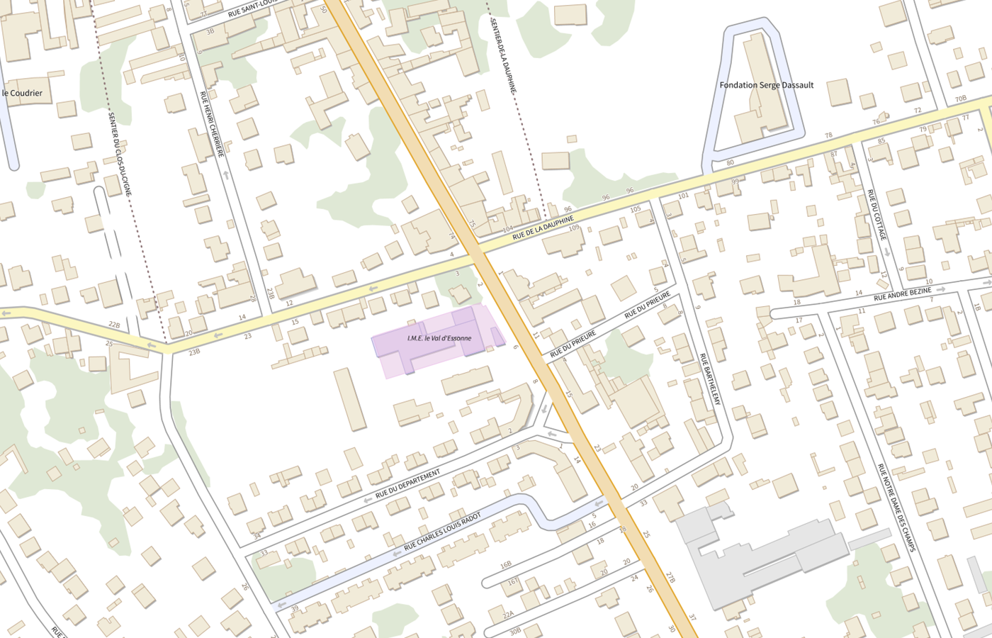 Plan IGN de situation de SESSAD de Corbeil Essonnes