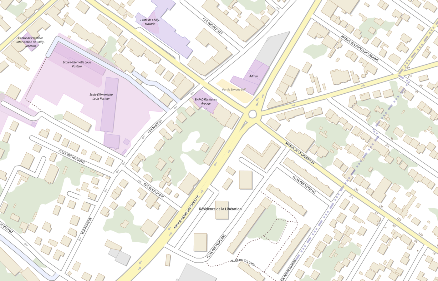 Plan IGN de situation de LBM Selas Cerballiance Paris Sud Site