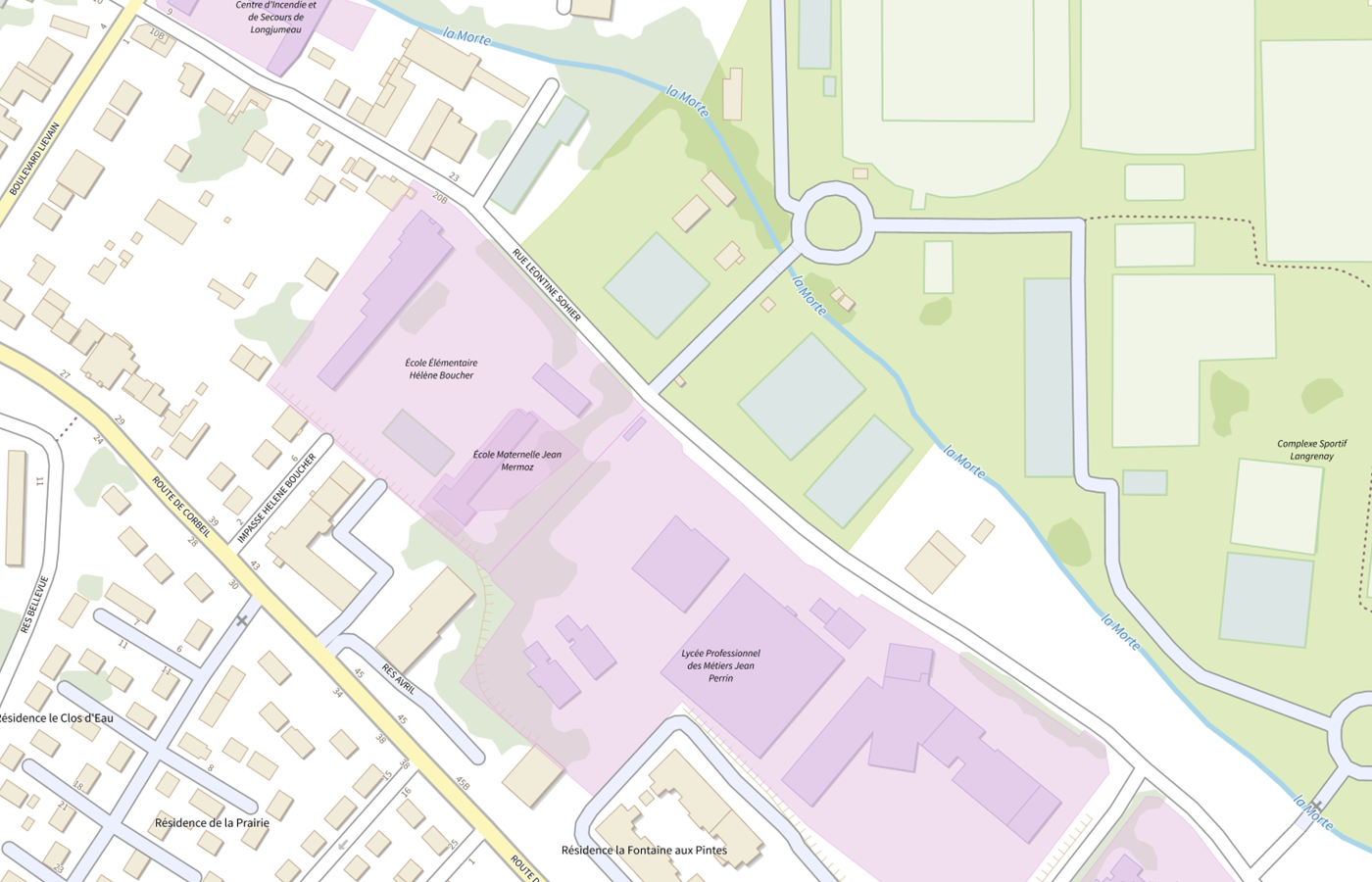Plan IGN de situation de Lycée des Métiers Jean Perrin