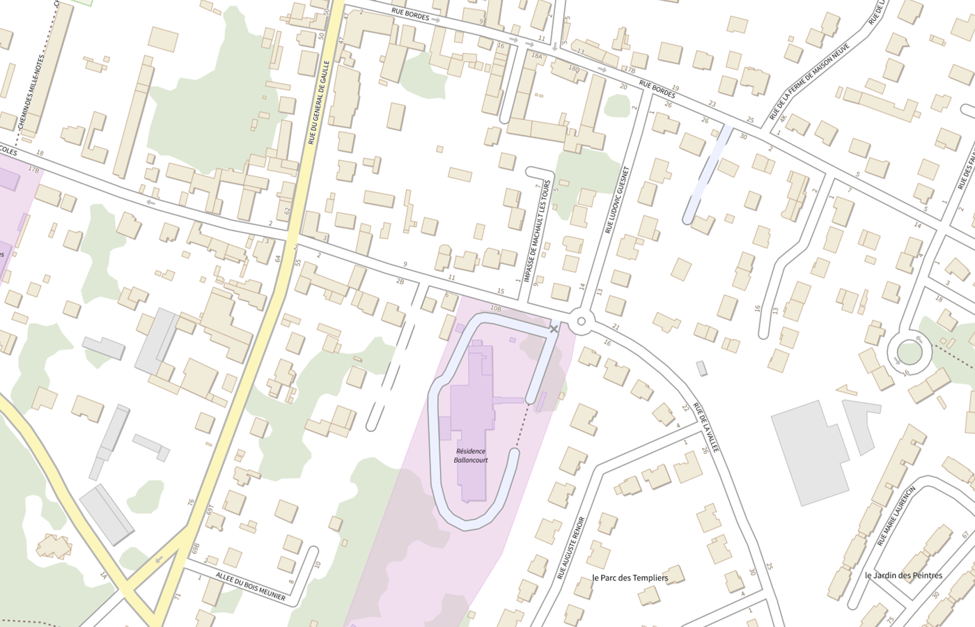 Plan IGN de situation de EHPAD Residence Ballancourt