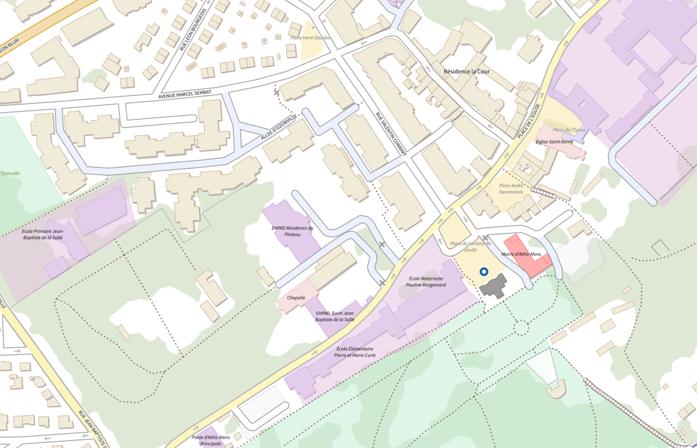 Plan IGN de situation de EHPAD Residence du Plateau