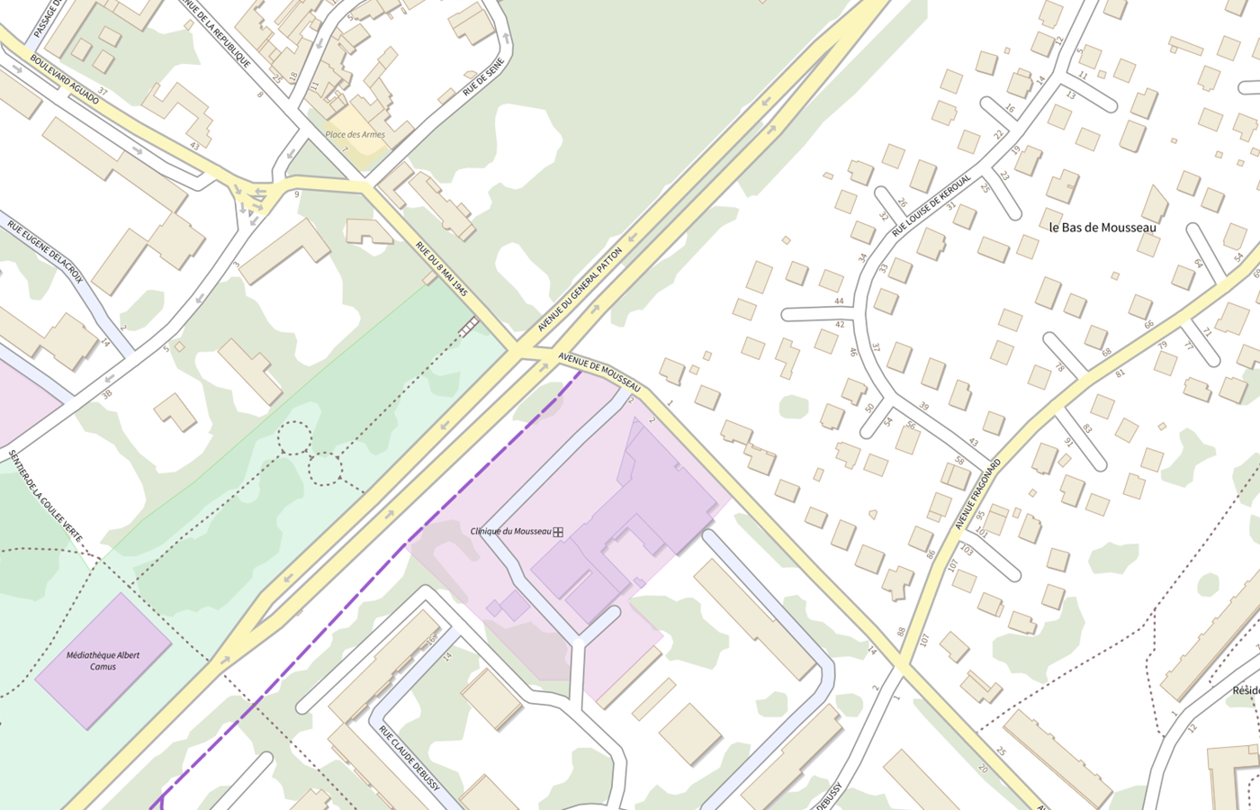 Plan IGN de situation de Clinique du Mousseau (cmco d Evry)