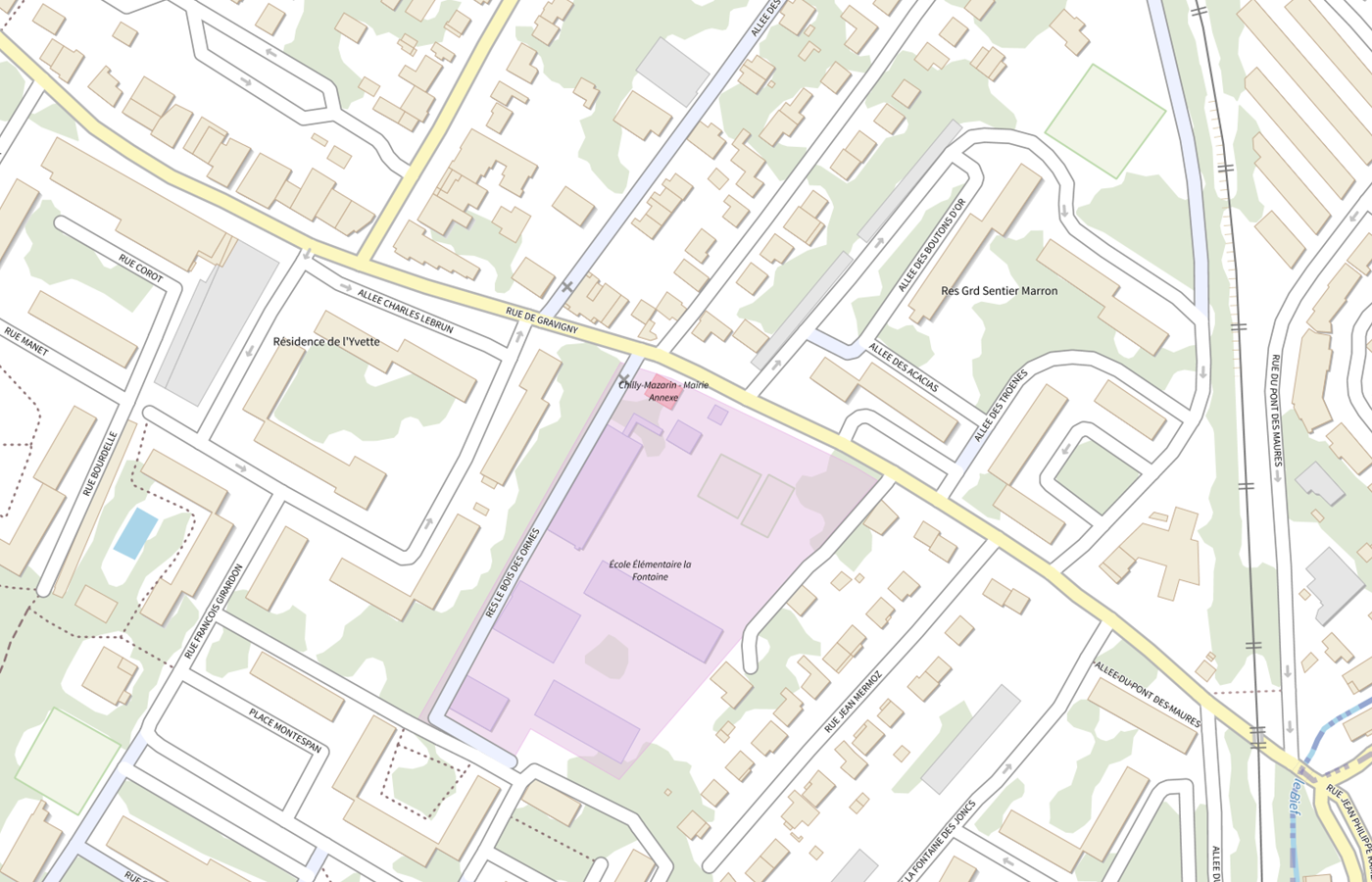 Plan IGN de situation de France services - Chilly-Mazarin