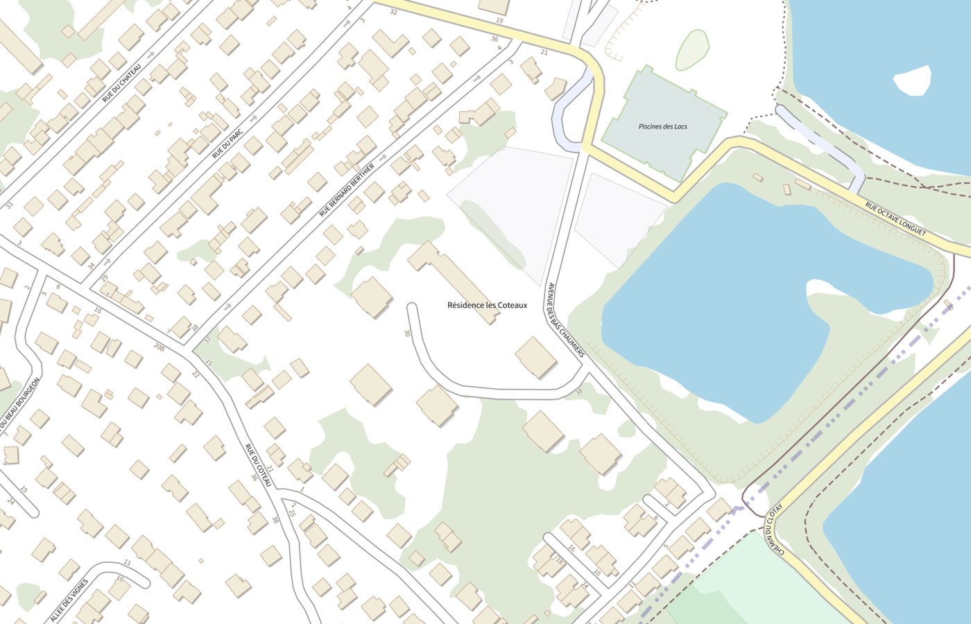 Plan IGN de situation de Residence Autonomie le Coteau