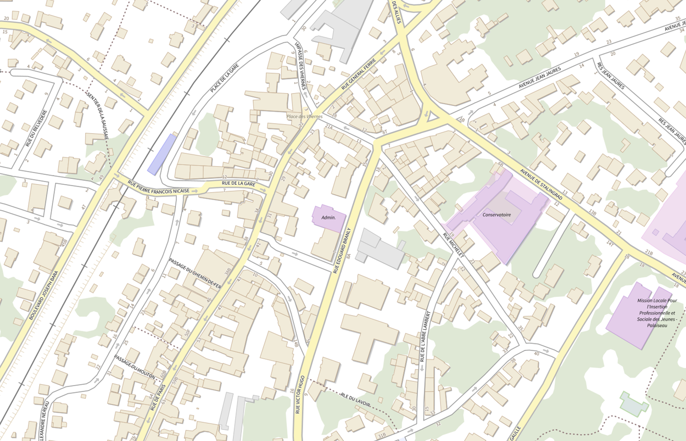 Plan IGN de situation de Agence France Travail Palaiseau