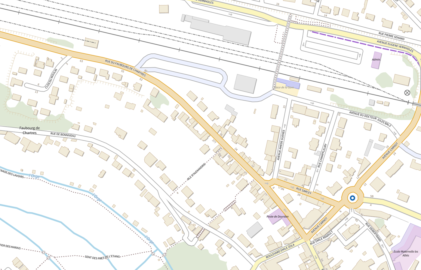 Plan IGN de situation de CMP Cattp de Dourdan