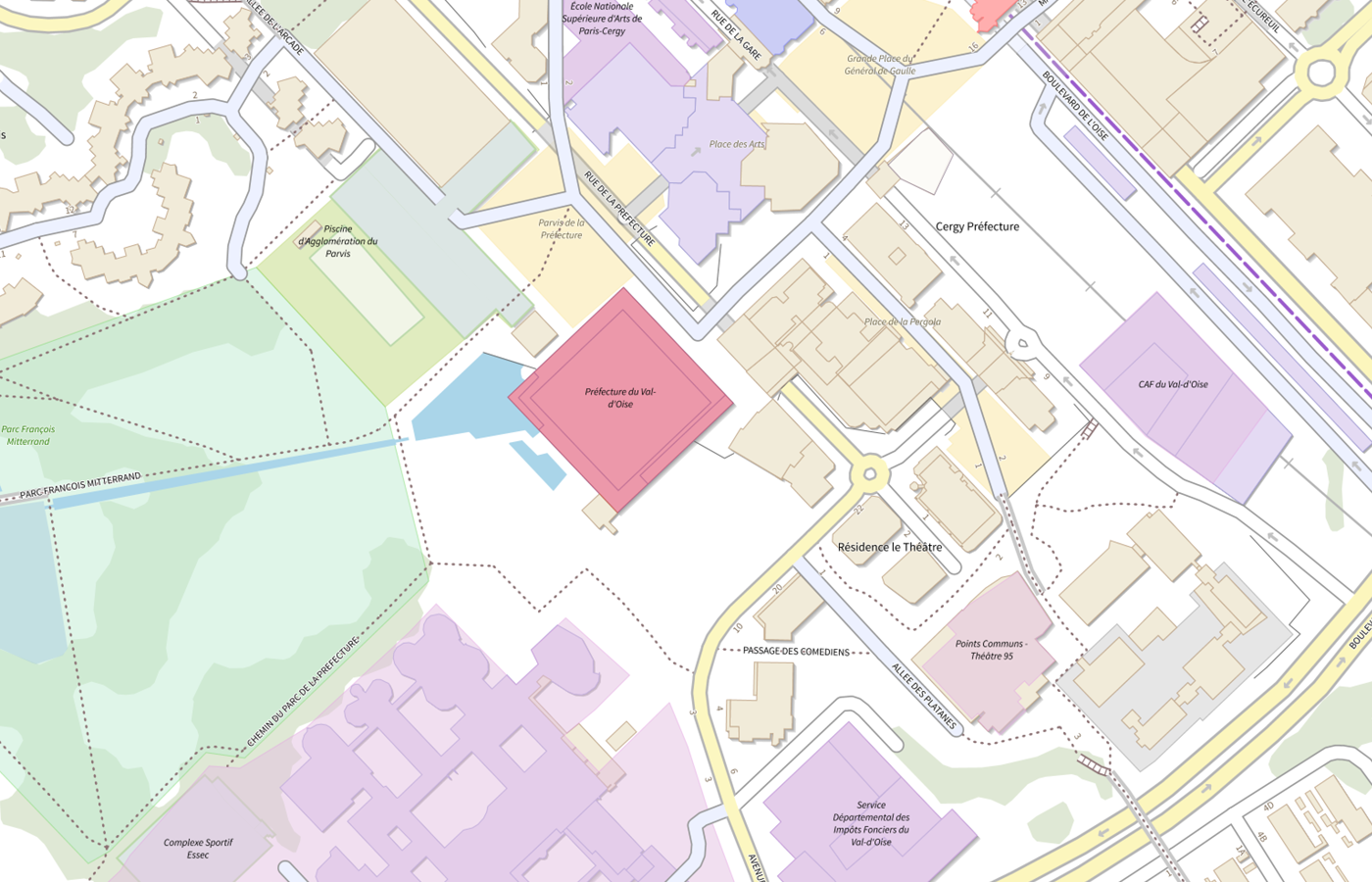 Plan IGN de situation de Plateforme de naturalisation - Val-d'Oise
