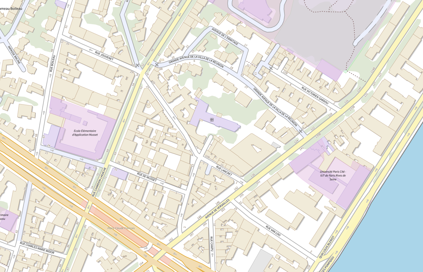 Plan IGN de situation de Clinique Jouvenet