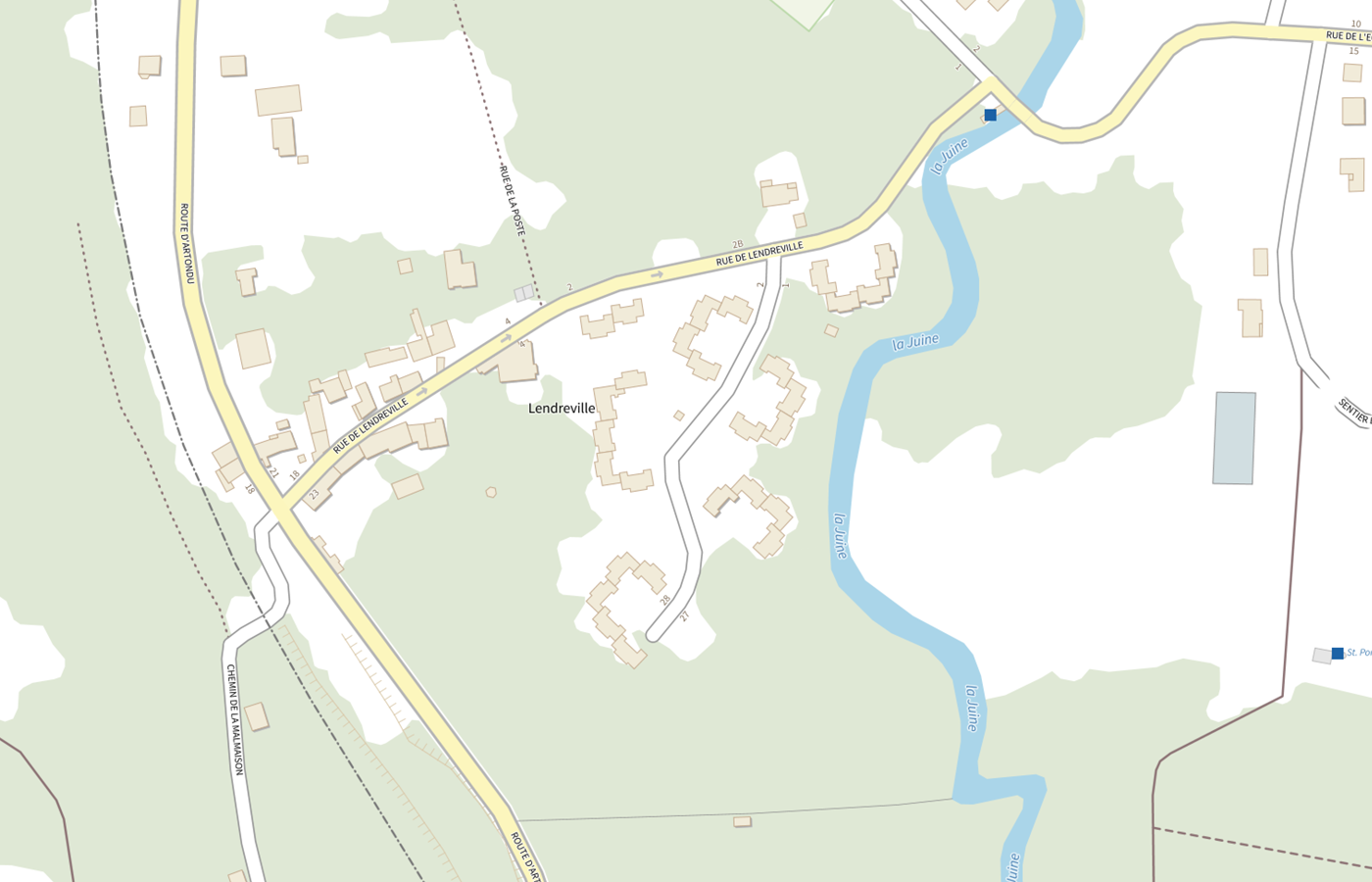 Plan IGN de situation de Maison de la Juine / Jeunesse Feu Vert