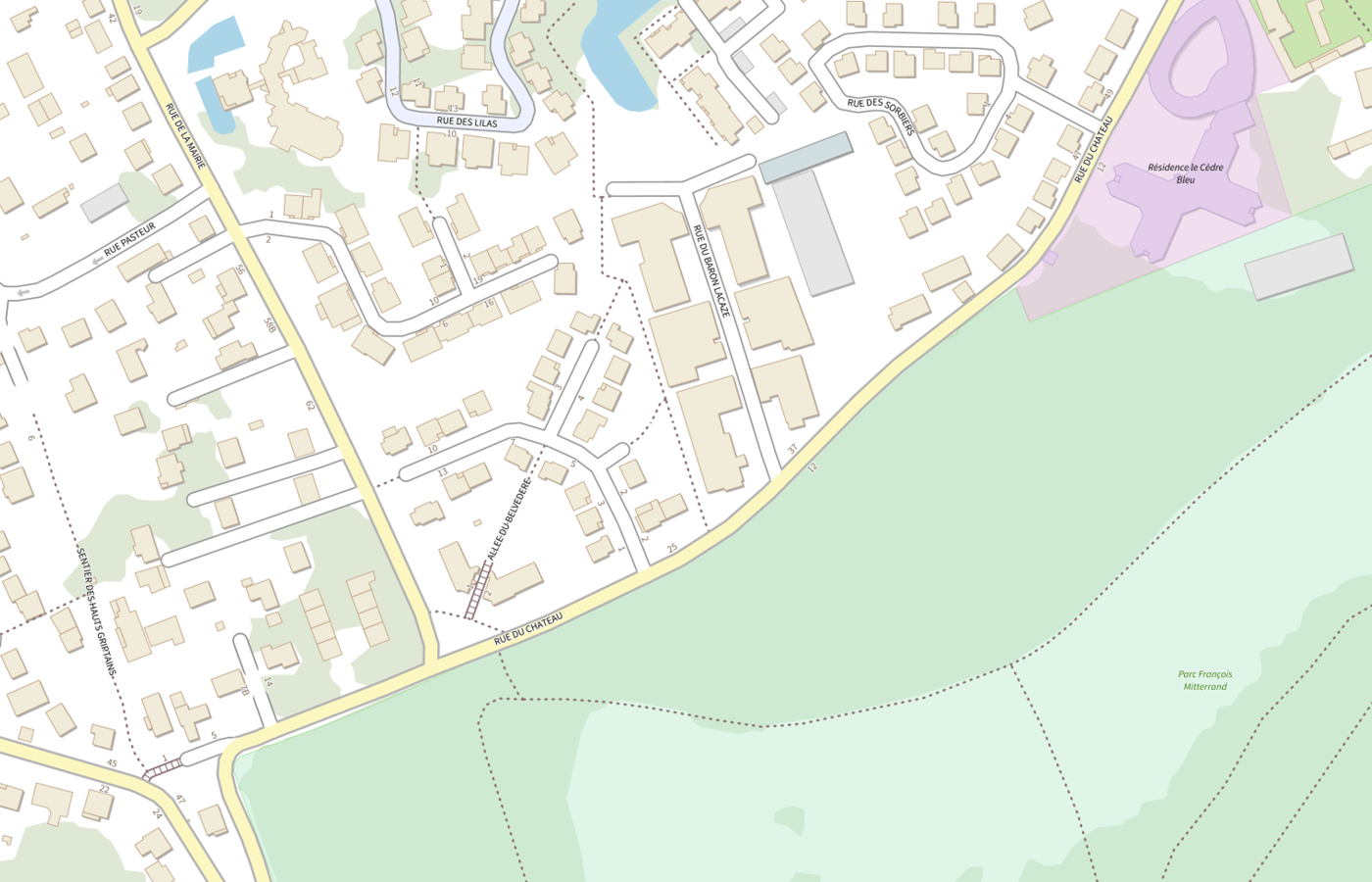 Plan IGN de situation de EHPAD la Maison du Cedre Bleu