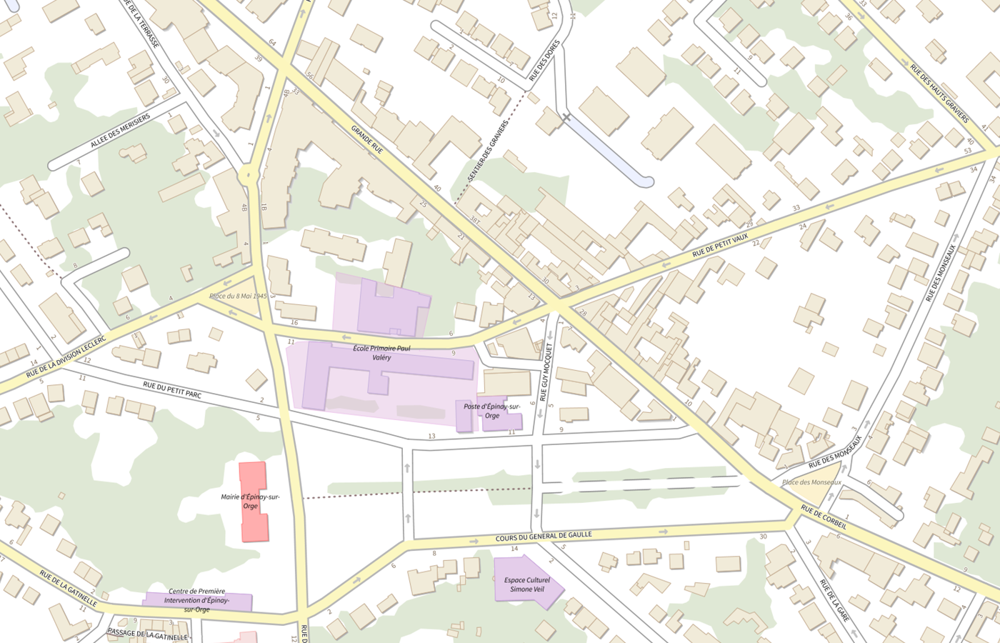 Plan IGN de situation de LBM Selas Bio Lab Site Epinay / Orge