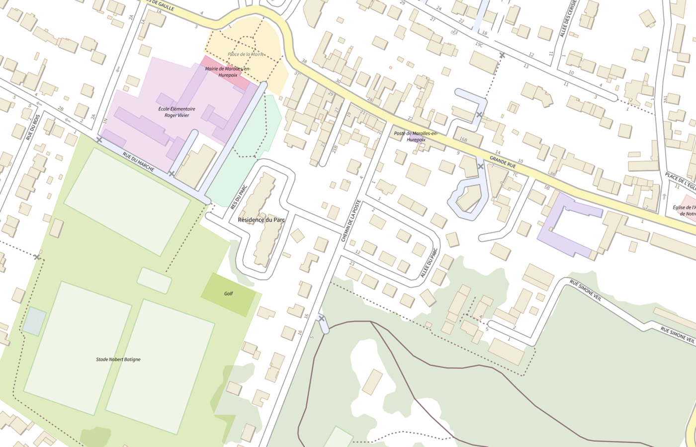 Plan IGN de situation de Residence Autonomie du Parc