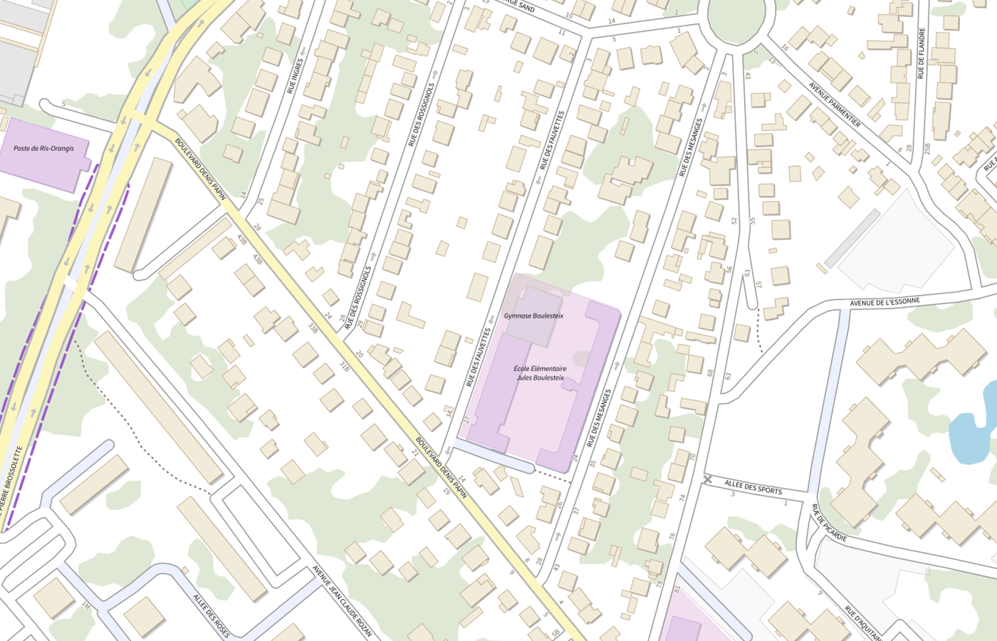 Plan IGN de situation de Circonscription d'inspection du 1er degré de Ris Orangis