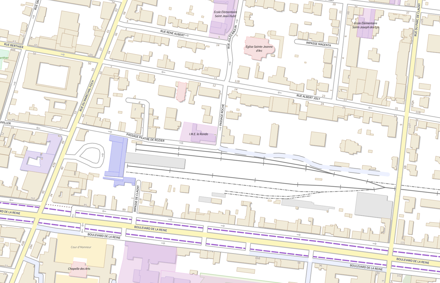 Plan IGN de situation de CMP de Versailles