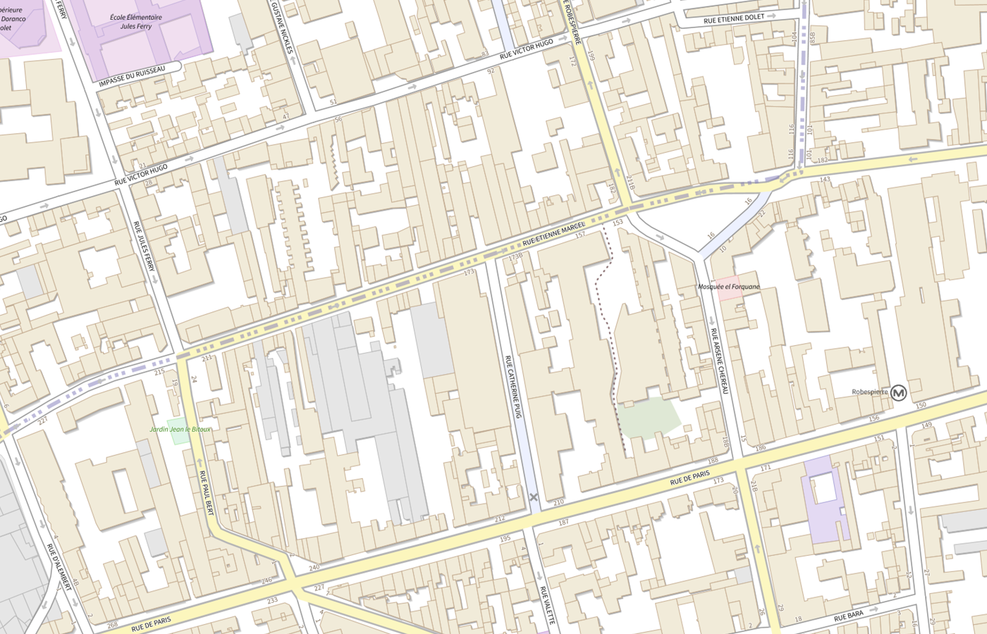 Plan IGN de situation de Tribunal administratif - Montreuil