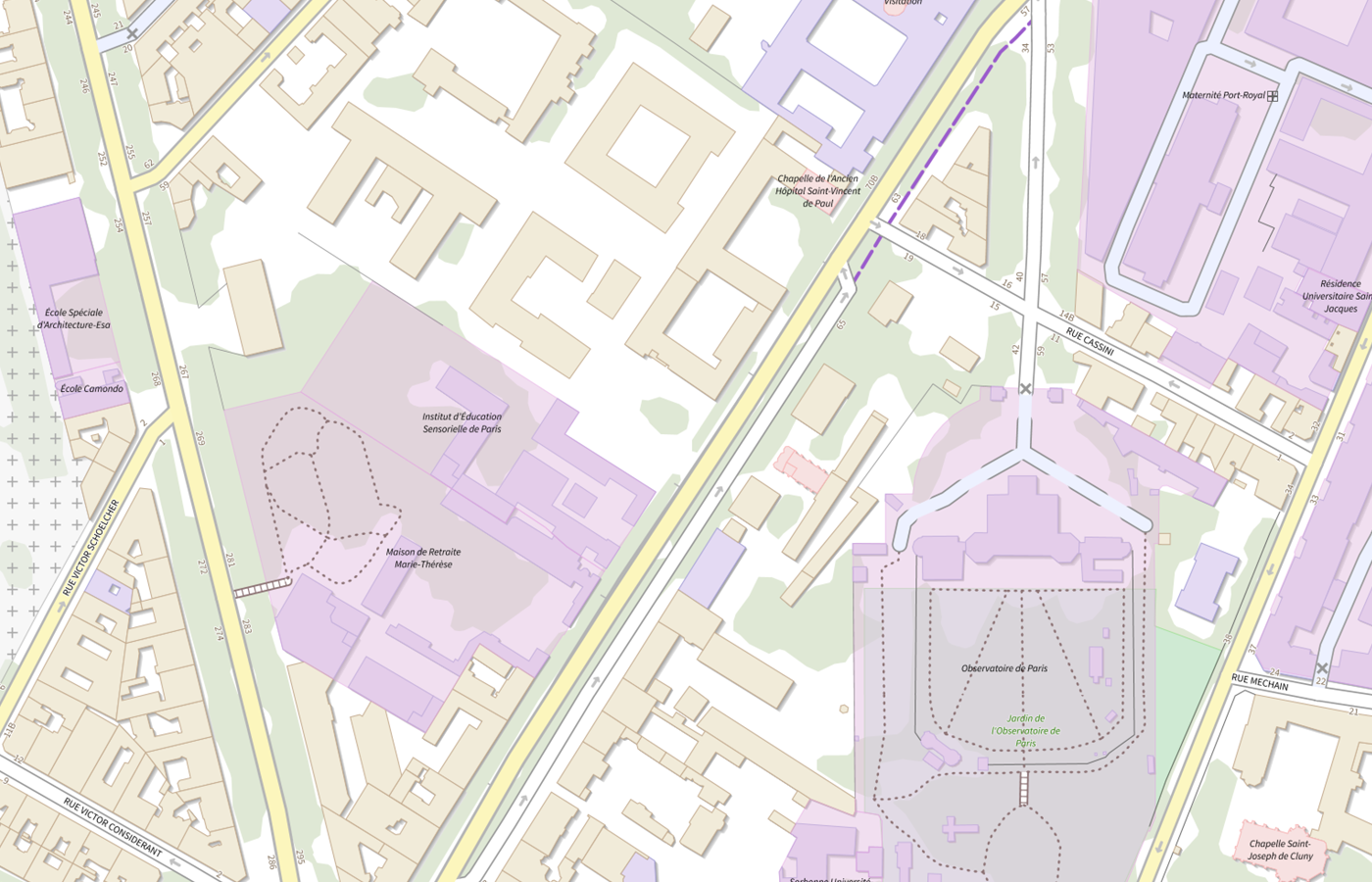 Plan IGN de situation de Gpe Hosp Cochin Saint Vincent de Paul