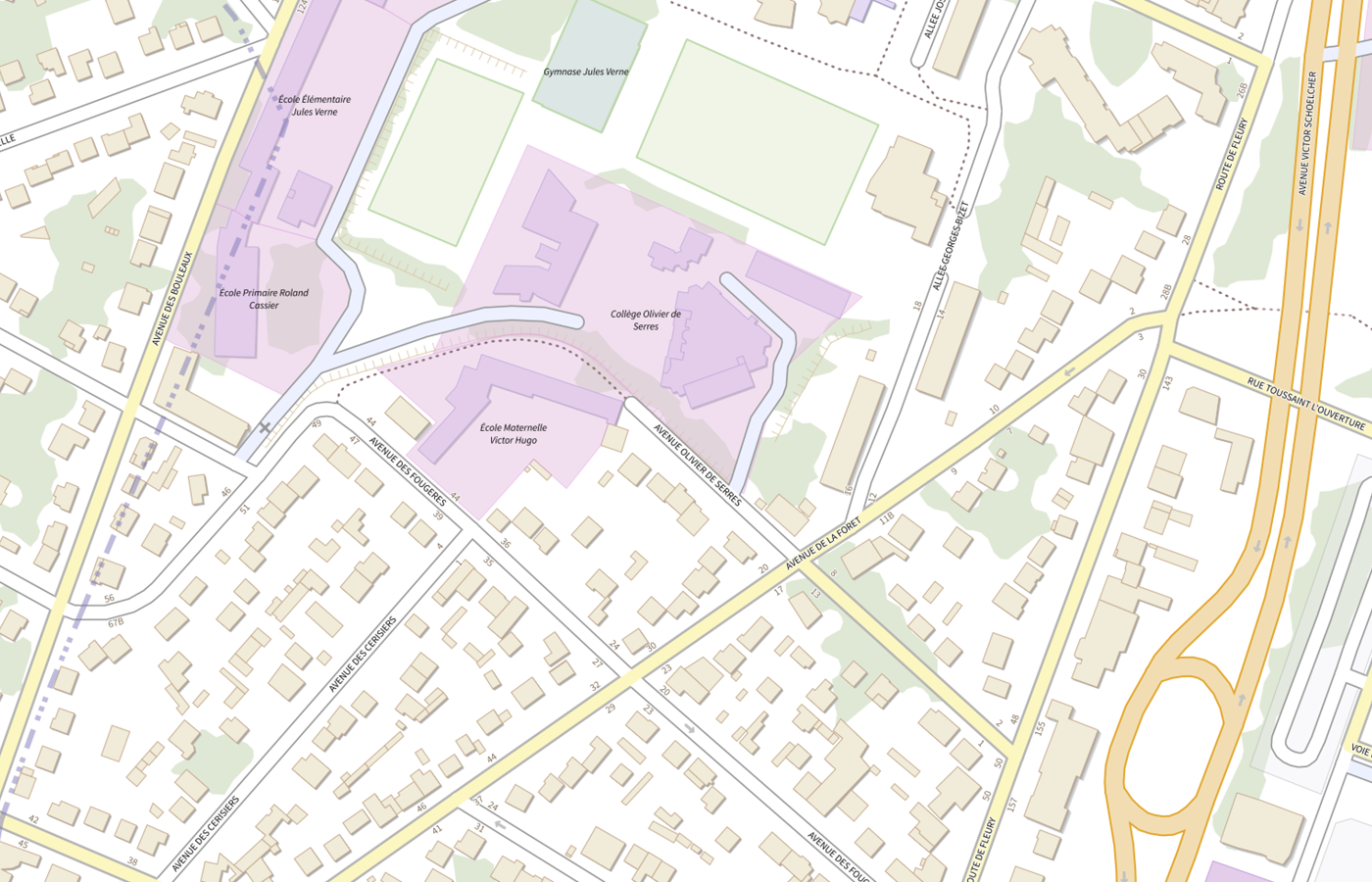 Plan IGN de situation de Collège Olivier de Serres