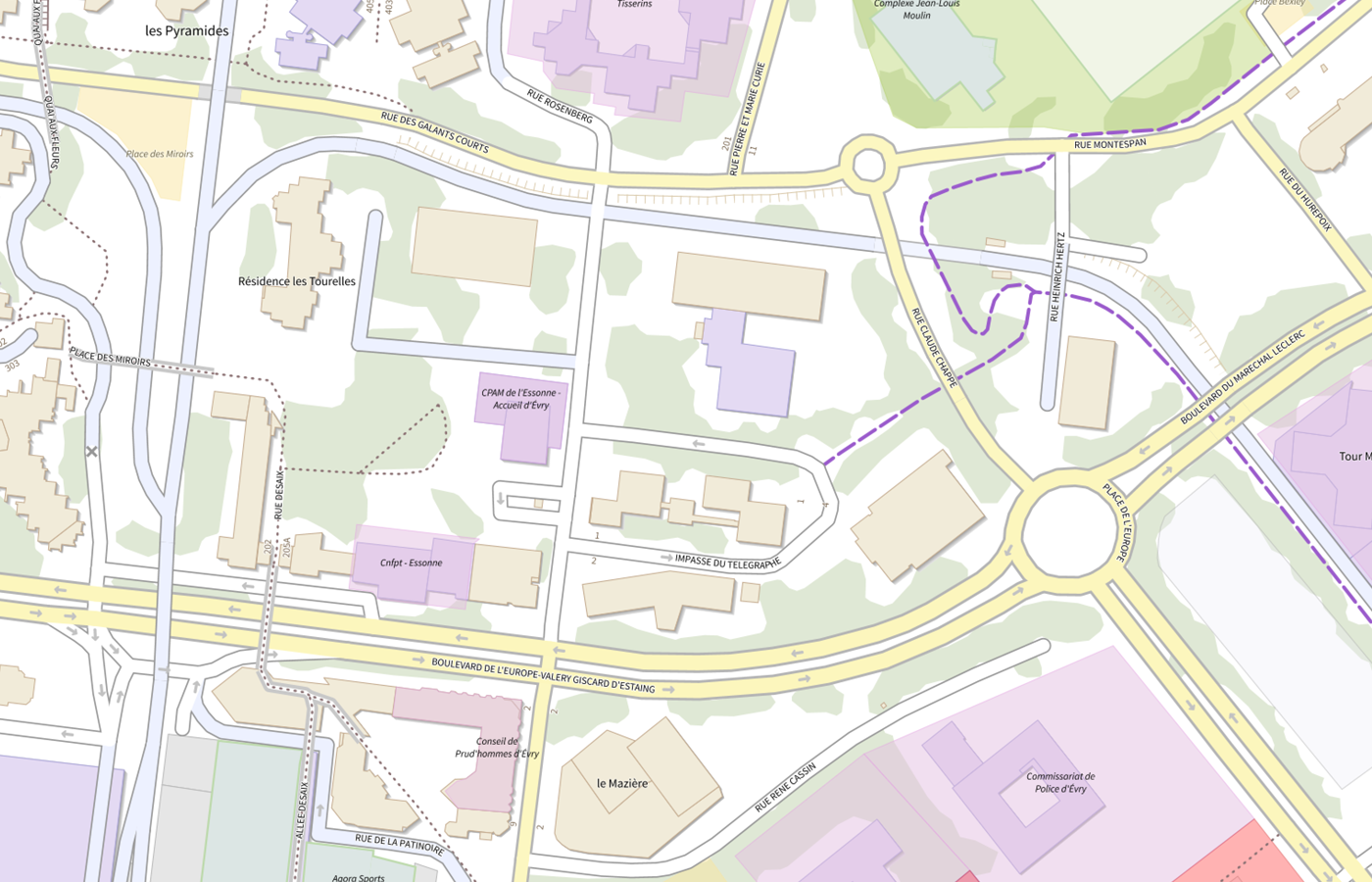 Plan IGN de situation de Residence Sociale Saint Exupery