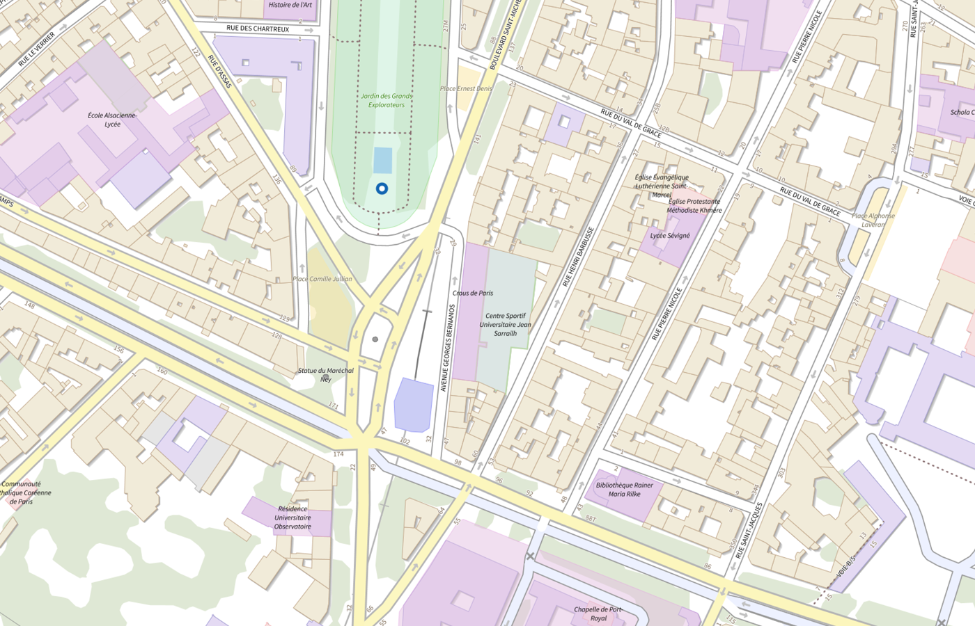 Plan IGN de situation de Centre régional des œuvres universitaires et scolaires (Crous) - Paris
