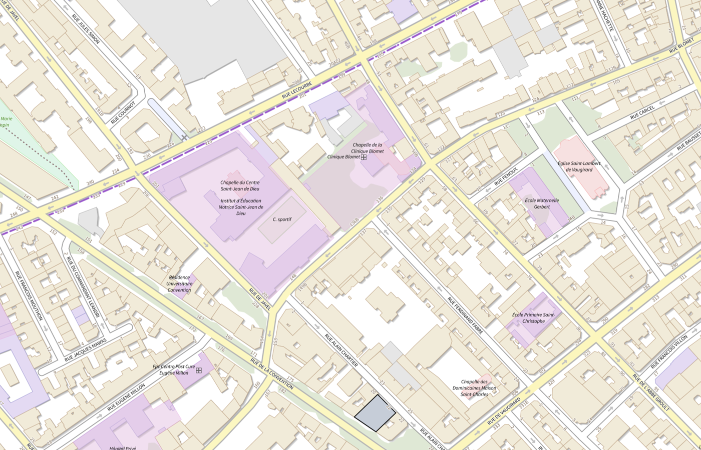 Plan IGN de situation de Centre Blomet