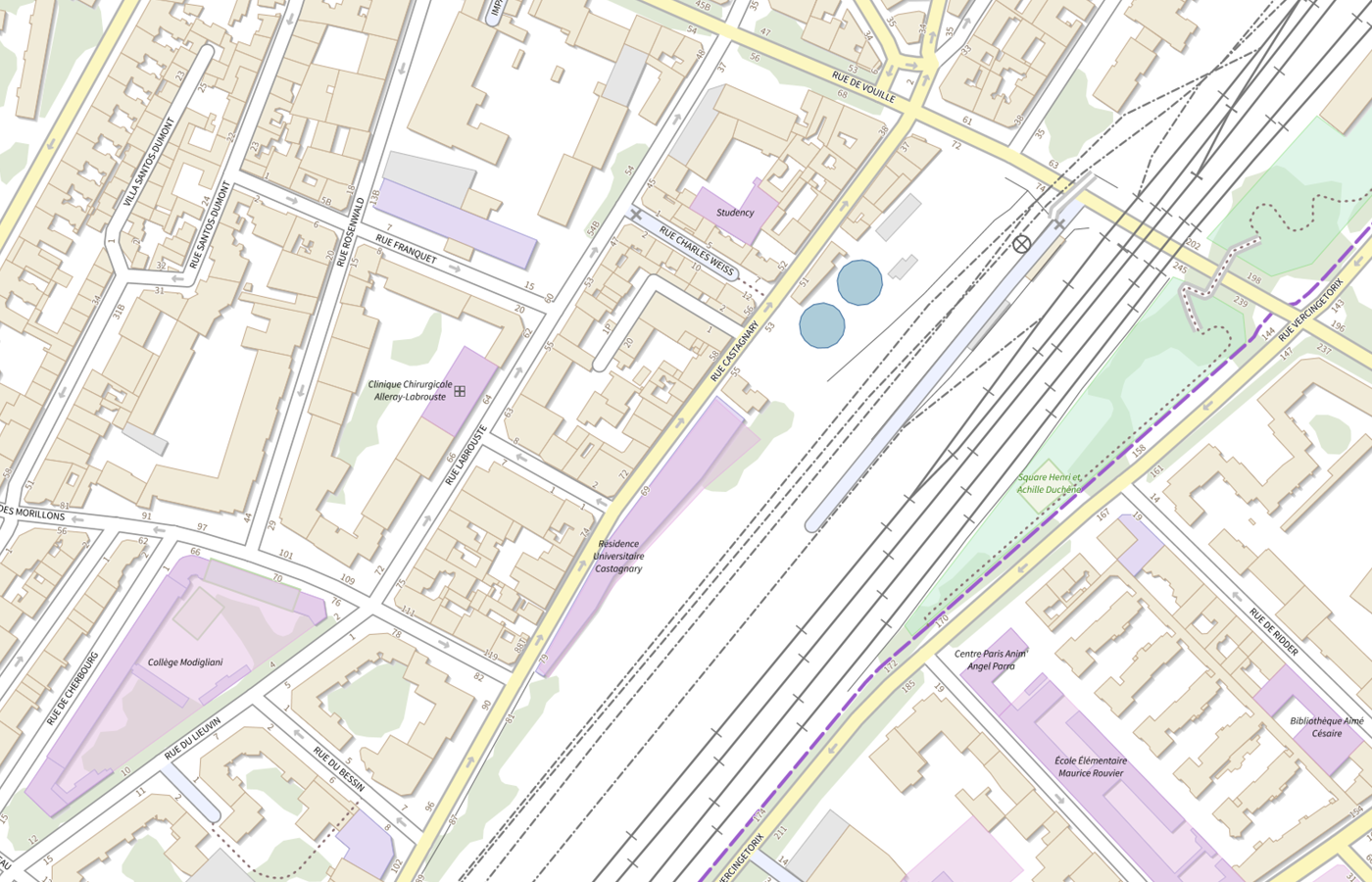 Plan IGN de situation de Institut des Varices Paris St-joseph