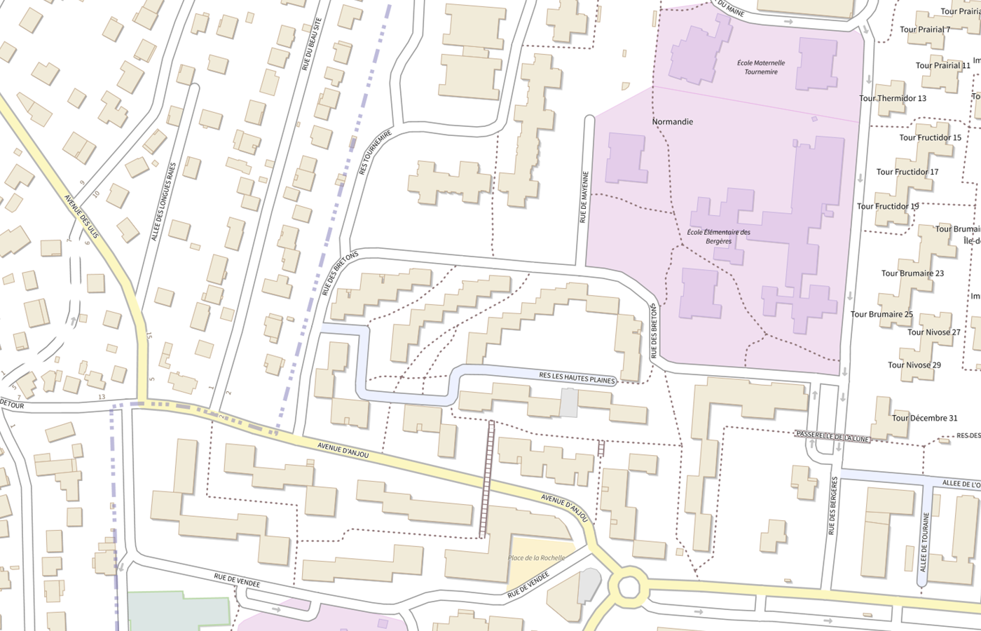 Plan IGN de situation de CMP les Hautes Plaines