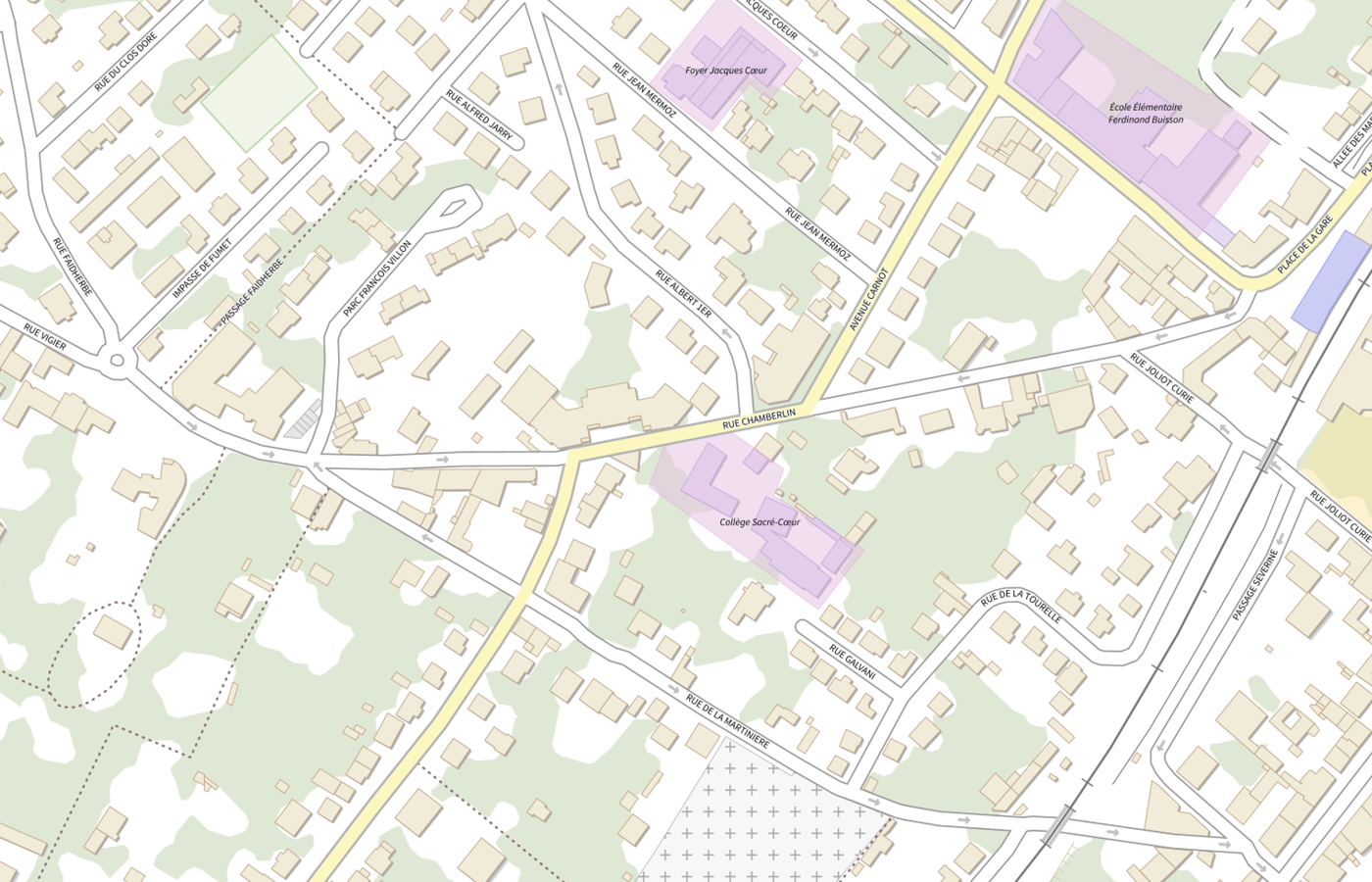 Plan IGN de situation de Collège du Sacré-Coeur