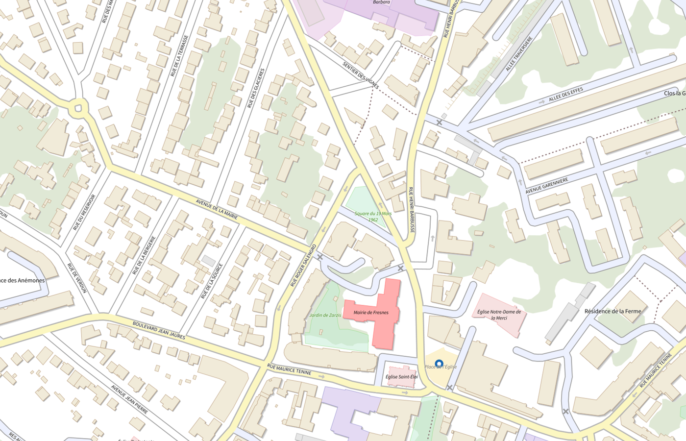 Plan IGN de situation de CMP Cattp de Fresnes