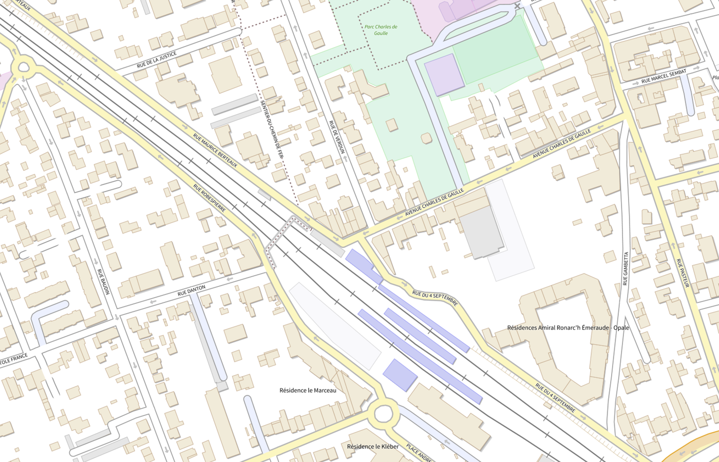Plan IGN de situation de Urssaf Île-de-France - site de Cergy