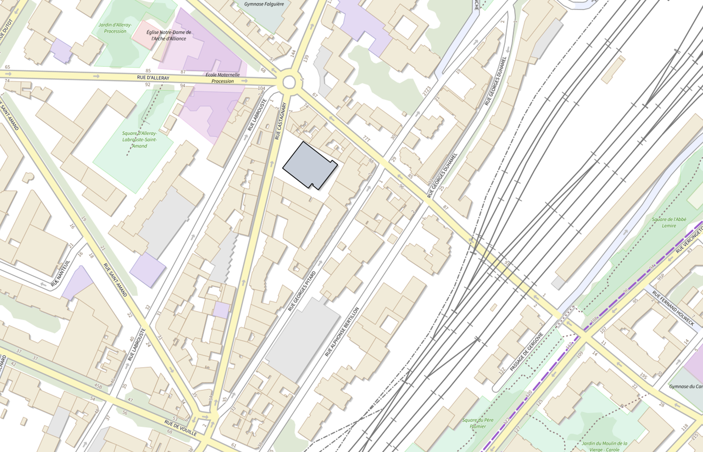 Plan IGN de situation de Direction interrégionale de la protection judiciaire de la jeunesse (DIRPJJ) - Île-de-France et Outre-Mer
