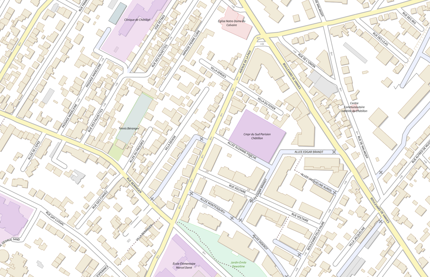 Plan IGN de situation de Cmpr du Sud Parisien Chatillon