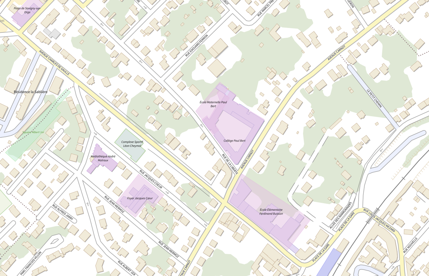Plan IGN de situation de Collège Paul Bert
