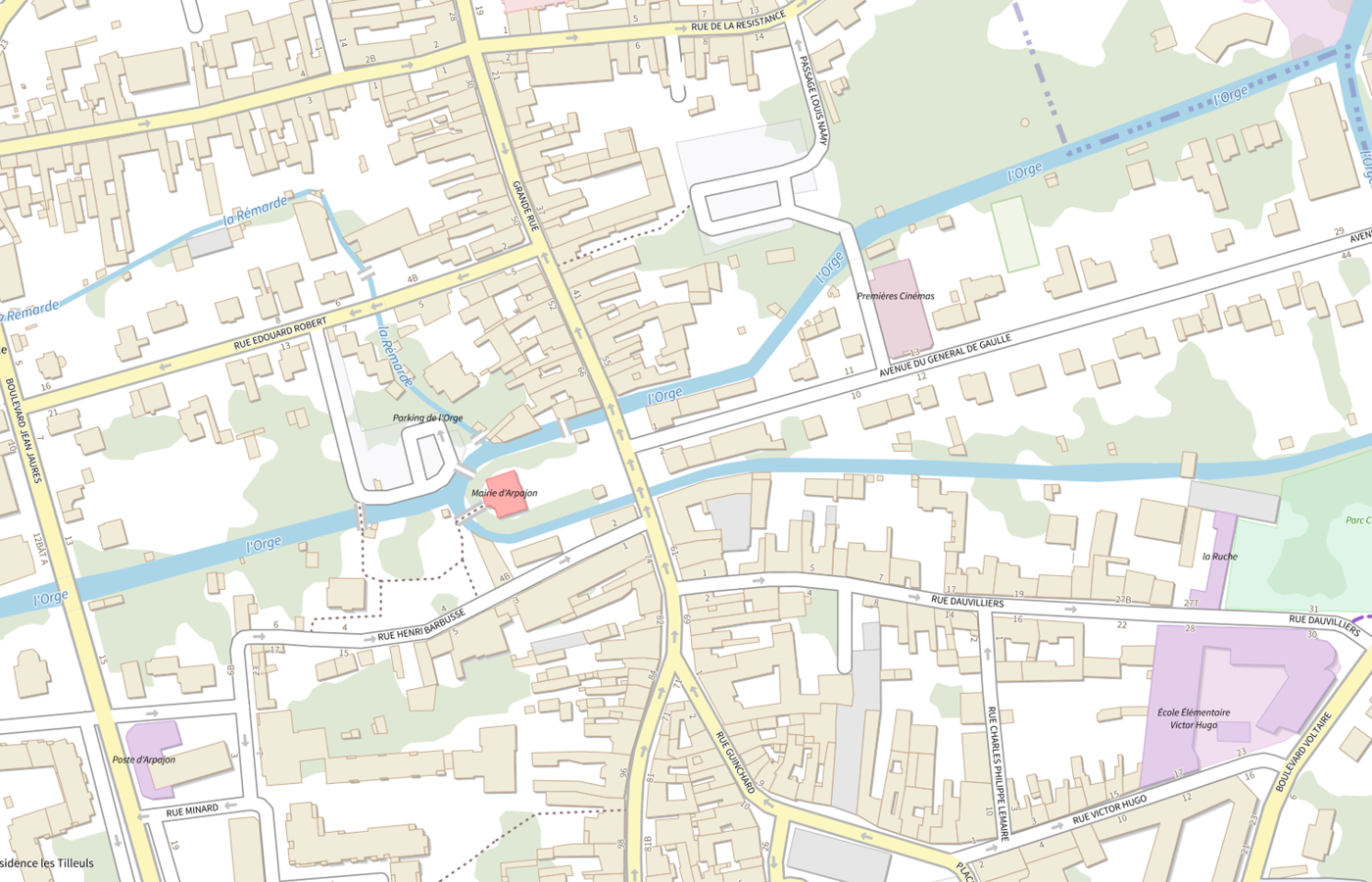 Plan IGN de situation de SSIAD Arpajon