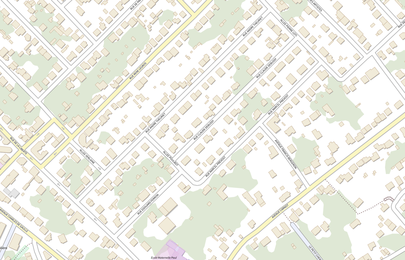 Plan IGN de situation de CDS Ophtalys Hotel de Ville