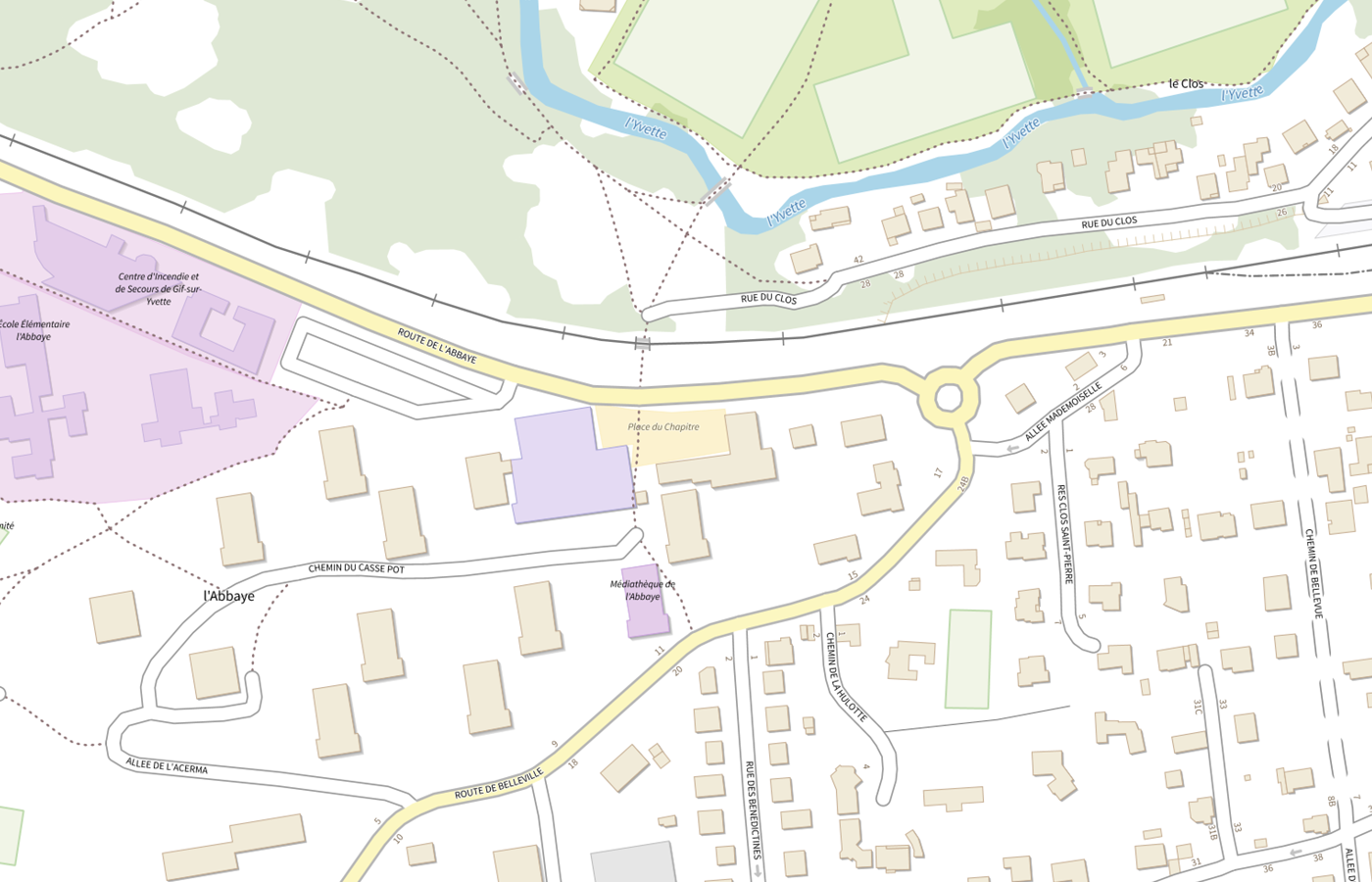 Plan IGN de situation de France services - Gif-sur-Yvette