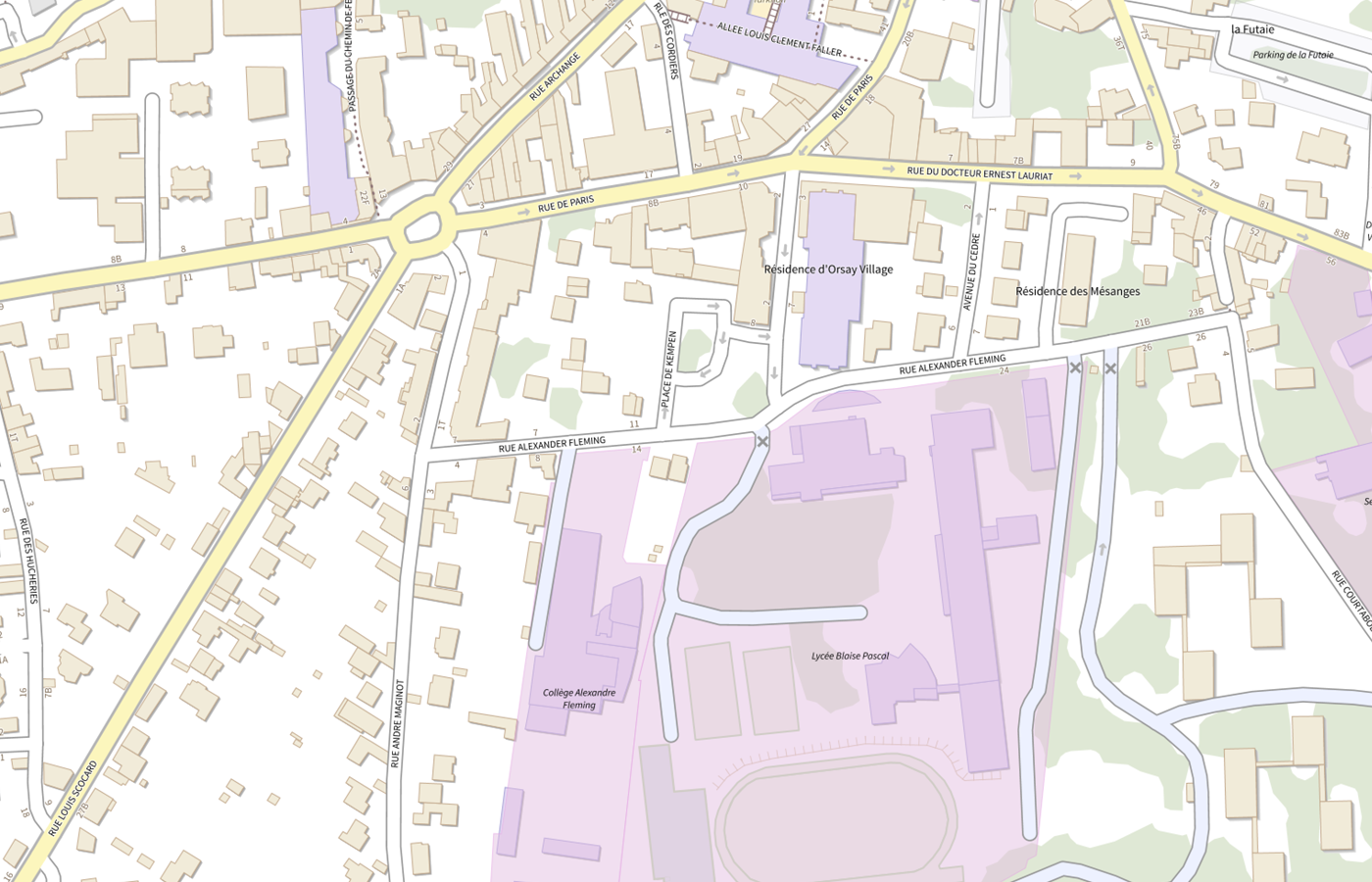 Plan IGN de situation de Lycée Blaise Pascal