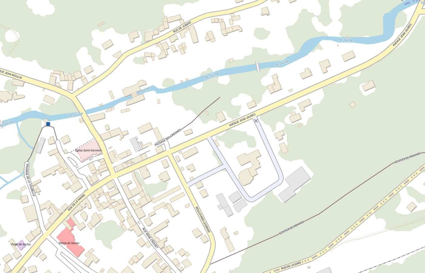 Plan IGN de situation de SSIAD Admr Trois Rivieres