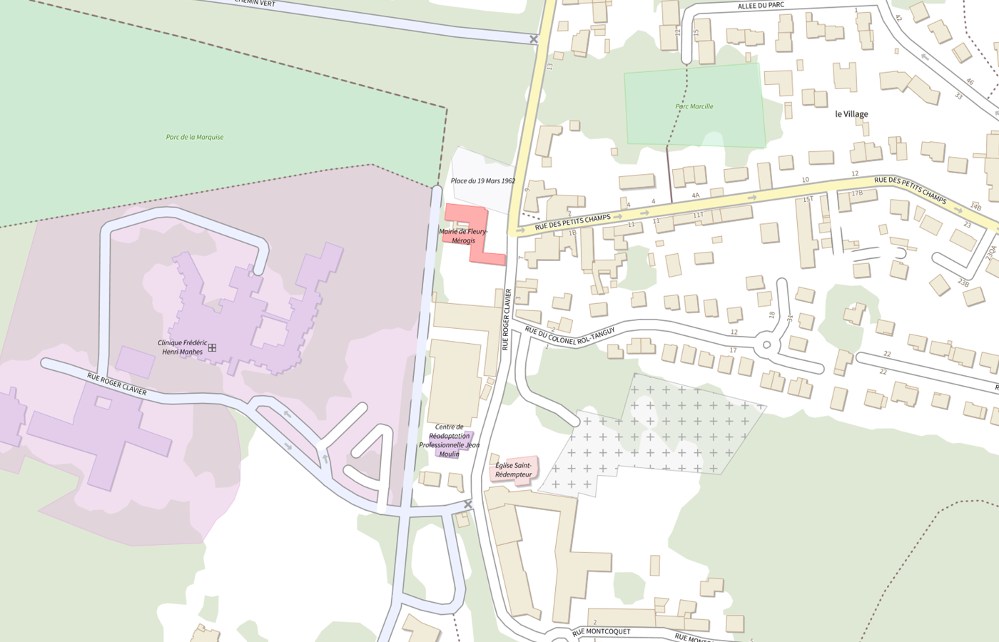 Plan IGN de situation de CH Frederic Henri Manhes