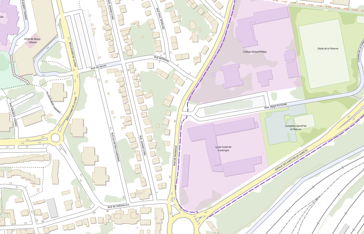 Plan IGN de situation de Lycée Fustel de Coulanges