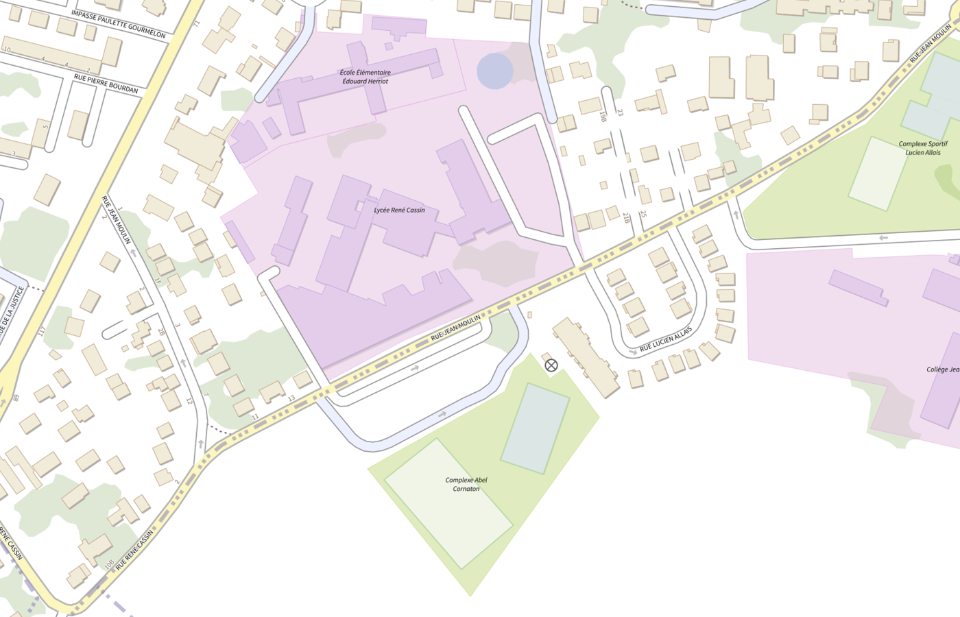 Plan IGN de situation de Lycée René Cassin