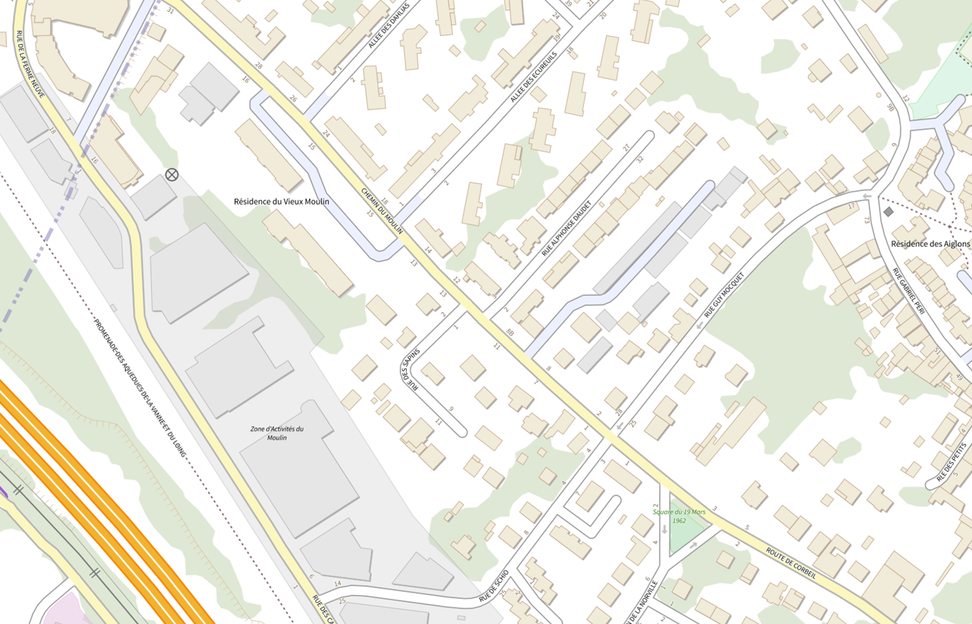 Plan IGN de situation de Pharmacie du Moulin