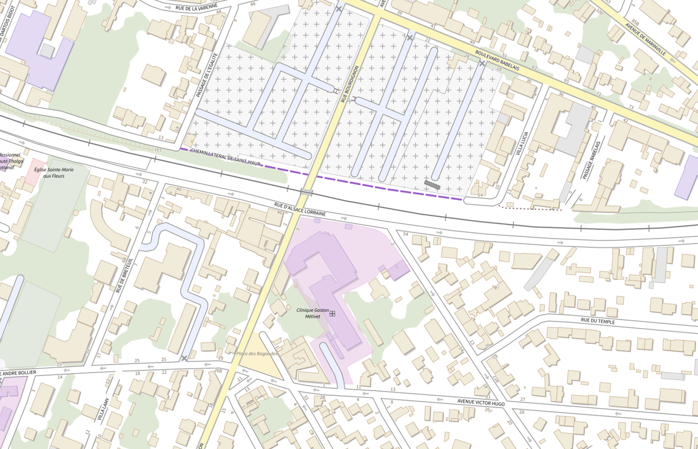 Plan IGN de situation de Clinique Gaston Metivet