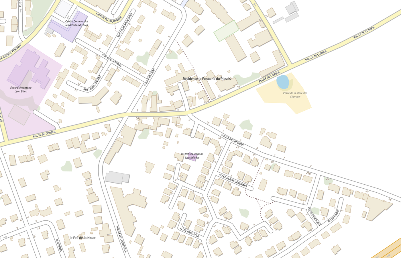 Plan IGN de situation de Les Petites Maisons Specialisees