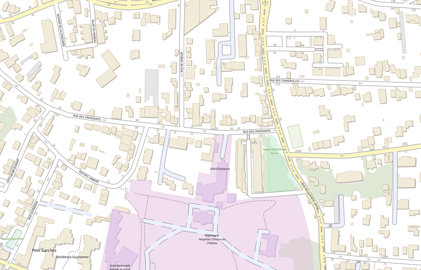 Plan IGN de situation de CMP Cattp Adultes de Garches